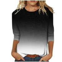jesenske majice s okruglim vratom za žene ženska modna ležerna široka majica s okruglim vratom s printom rukava