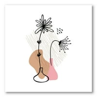 DesignArt 'Sažetak minimalni oblici pod Flowers III' Moderni platneni zidni umjetnički tisak