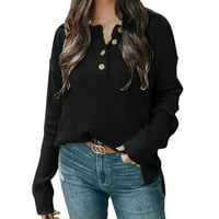 Ženski jesenski casual modni džemper U donjem rublju, Ženski džemperi s dugim rukavima s nejasnim gumbima, casual
