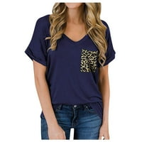 Košulje za žene Ženska Moda Proljeće-Ljeto majica s džepovima u obliku slova U s džepovima s valjanim rubom, široki