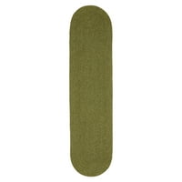 2' 8' obična ovalna pletena prostirka za trčanje u zatvorenom i na otvorenom, Zelena