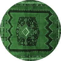 Ahgly Company zatvoreni okrugli perzijski smaragdno zeleni prostirke tradicionalne površine, 7 'krug