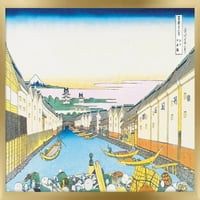 Zidni poster riječna trgovina Katushiki Hokusai, 22.375 34 uokviren