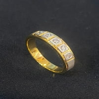 0. karata okrugli sjajni rezani dijamanti unise pet kamenih vjenčanica u Hallmarku 18K žuto zlato
