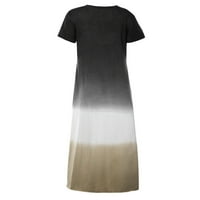 Maksi haljine za žene Plus Size, Ležerne, obojene u blok boji, labave, s izrezom u obliku slova B, gradijentne