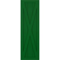 Ekena Millwork 12 W 74 H TRUE FIT PVC Single X-Board Farmhouse Fiksna nosača, Viridian Green