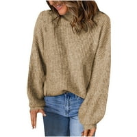 WHLBF plus džemperi za žene i zimske ženske casual turtleneck pulover bluza pletenje dugih rukava čvrsti vrhovi