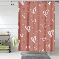 Set zavjesa za tuširanje za Valentinovo s kukama zabavan dekor kupaonice jednostavan za čišćenje u perilici od