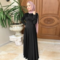 Ženska ležerna jednobojna haljina s rukavima Abaia Arapska Kaftan haljina otporna na vjetar duga elegantna široka