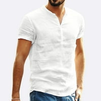 Muška majica, bluze, Rasprodaja, Plus size, muška široka pamučna i lanena majica kratkih rukava, majica s kratkim