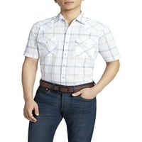 Muška Karirana košulja u zapadnom stilu s kratkim rukavima s prednjim zatvaračem