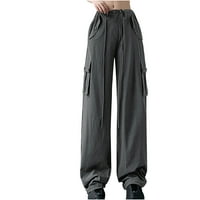 Ženske prošivene hlače u uličnom stilu U Stilu zvijezde za pikantne djevojke ravne cijevi s niskim strukom hlače