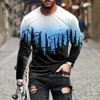 Leesechin muške košulje zazor trendovskog ležernog okruglog vrata pulover tiskanje dugih rukava bluza