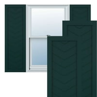 Ekena Millwork 18 W 73 H TRUE FIT PVC jednostruka ploča Chevron Moderni stil Fiksni nosači, toplinski zeleni
