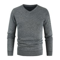 Hfyihgf džemper za muškarce velikih i visokih džempera s dugim rukavima vrhovi Slim Fit Ugodno pleteni osnovni