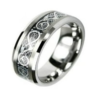 IJewelry Flat Comfort Fit Celtic Dragon Black inlay volfram karbid vjenčani bend prsten