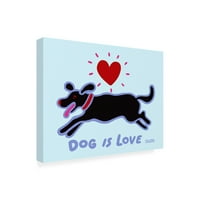 Hillary Vermont dizajn kućnih ljubimaca za psa za ljude je ljubav crni pas na nebu 'platno umjetnost