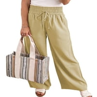 Ženske Palazzo hlače u boji, jednobojne hlače, široke hlače za slobodno vrijeme, boho hlače, svečane hlače u tamnoplavoj