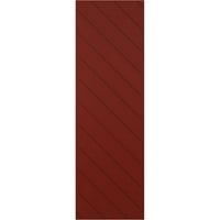 Ekena Millwork 18 W 37 H True Fit PVC Diagonal Slat Moderni stil Fiksni nosač, paprika crvena