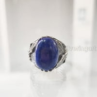 Prsten lazuli lazuli, prirodni afganistanski lazuli lazuli, orao, srebrni nakit, srebrni prsten, rođendanski poklon,