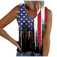 Američka zastava tiskana tenk vrhovi žene usa zvijezde stripes patriotske majice ljeto labave prsluke majice