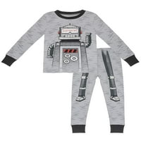 Petit Lem Boys 'Robot Pijama Set: L S Top & Pant