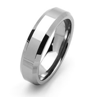 Muškarci i žene zaručnički prsten od volframovog karbida sa zakošenim rubovima udobno pristajanje za muškarce
