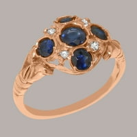 Britanci su napravili prsten od ružinog zlata od 14K s prirodnim safirom i kubičnom cirkonijom ženskog prstena