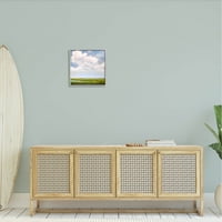 Panoramska livada, horizont, oblaci, slika u sivom okviru, zidni tisak, dizajn Catherine Andersen