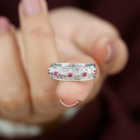 Vintage Ring Inspirirani za žene, stvorio rubin prsten rubin, 14k bijelo zlato, US 9.50
