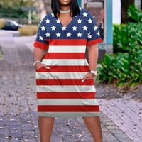 Ženska haljina za 4. srpnja, haljine s američkom zastavom, domoljubni sundress, haljina za Dan neovisnosti, prevelika