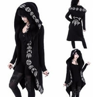 Rasprodaja ženskih Plus size $ ženski labavi gotički punk crni kardigan s kapuljačom i kaputom dugih rukava