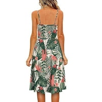 Mini haljine za žene, ljetne Ležerne sarafane bez rukava s okruglim vratom s cvjetnim printom, elegantne večernje
