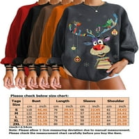 Božićna majica za žene, smiješni Božićni pulover od sobova, džemperi, topovi, šik svečana tunika, široke bluze,