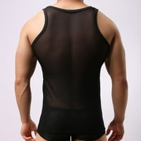 Muški vrhovi spremnika bez rukava, progledaju prsluk za vježbanje teretana mišića majice crno m