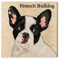 Wynwood Studio životinje zidne umjetničke platnene platnene pse i psići francuskog buldoga - crno, bijelo
