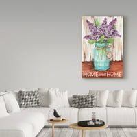 Zaštitni znak likovna umjetnost 'Lilacs Home Sweet Home Jar' Platno Art Art by Melinda Hipsher