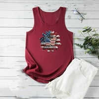 Majice s američkom zastavom, crvena, bijela, plava odjeća, ležerni vrhovi Bez rukava s izrezom u obliku slova
