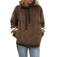 Zodggu dvostrane dukserice s velikim kapuljačama bluza ženske ženske ležerne dugih rukava čvrsti kapuljač pulover