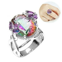 Archer Glitter Flower Bud Rainbow Rhinestone Inlaid prsten zaručnički zaručnički nakit poklon