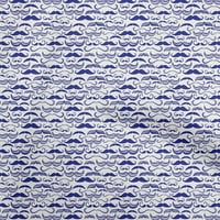 Oneoone viskozni dres srednje plave tkanine Razgovorni brkovi šivaći materijal za ispis tkanine prema dvorištu
