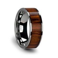 Zaručnički prsten od volframovog karbida s rijetkim umetkom od drveta koa