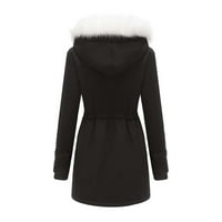 Ženski jesenski / zimski kaput, tople prošivene jakne s kapuljačom s patentnim zatvaračem, ugodni ležerni kaputi