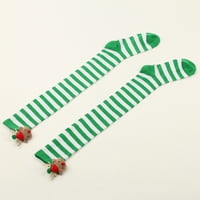 ODEERBI Božićne čarape za žene bedra visoke čarape duge cijevi čarape koljena prugaste podvezice Slatka pribora