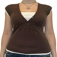 Ženska ljetna majica kratkih rukava u kontrastnoj boji