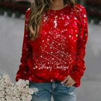 HGW božićna odjeća ženski tisak dukserice s dugim rukavima casual bluza pulover stilski stilski