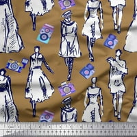 Soimoi Rayon Crepe tkanina za žene i kamera modni tisak tkanine po dvorištu široko