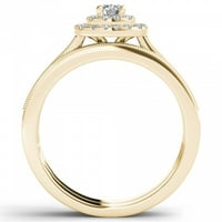 1 2CT TDW Diamond 14K žuto zlato Halo Bridal Set