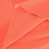 AUEOE TENK TOP za žene ženske ležerne boje ruffle ovratnika dugih rukava košulja s ruffy košulja s rukom bez rukava