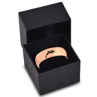 18k ružičasti zlatni prsten od volframa s poliranom kupolom